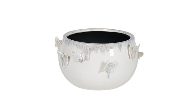 Scale ceramic d28,5x16h white butterfly