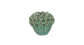 Pot ceramic d17,5x15h lgreen petals
