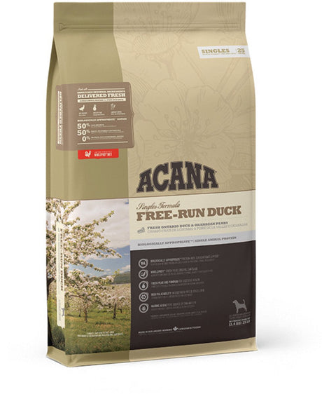 Acana hondenvoer - scharreleend 50% - 11,4 kg, premium diervoeder met eendenlever
