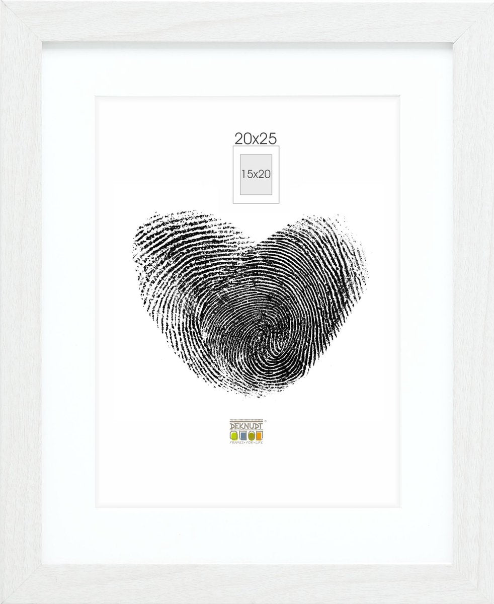 Deknudt frames fotolijst - wit met passe-partout - 15x20 20x25 cm