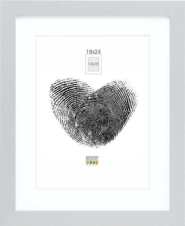 Deknudt frames fotolijst - zilver met passe-partout - 13x18 18x24 cm