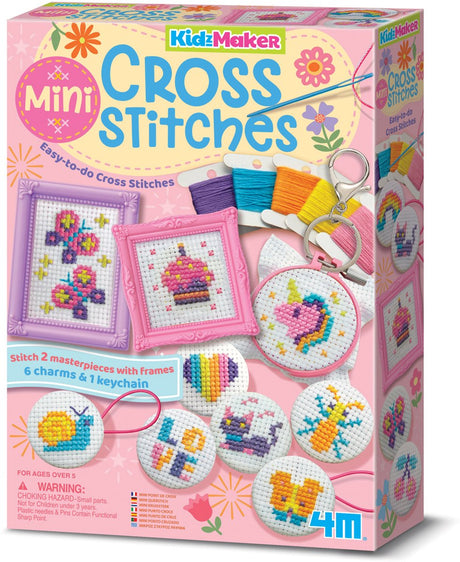 4m knutselen - mini kruissteek borduren - kids - creatief speelgoed - hobbypakket - kidzmaker - 5 jaar
