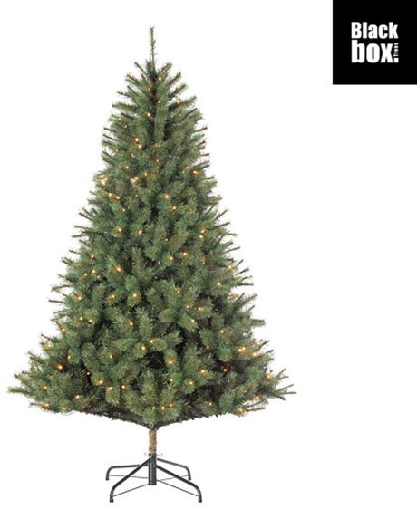 Black box trees norwood kunst kerstboom met verlichting - kunstkerstboom h215 x d137 cm - met timer en dimmer - groen