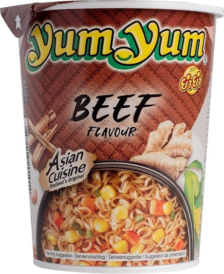 Yum yum instant cupnoedels rundvlees - 12 x 70gr - voordeelverpakking