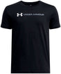 Under armour ua b logo wordmark ss unisex sportshirt - zwart - wit - grijs 152