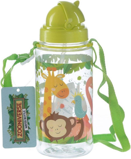 Puckator drinkfles met rietje wilde dieren -