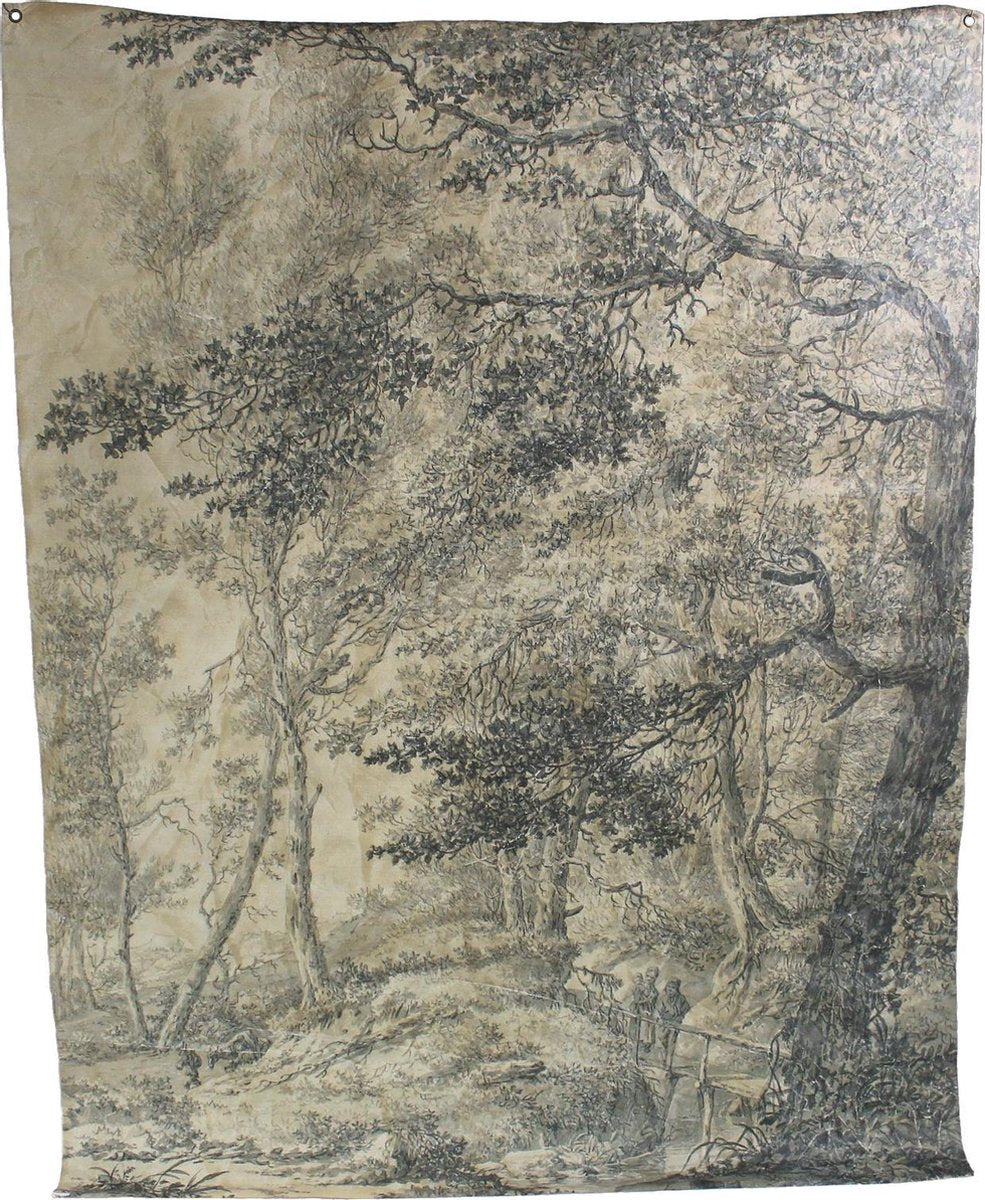 Hd collection wanddoek zwart 122x0x156cm