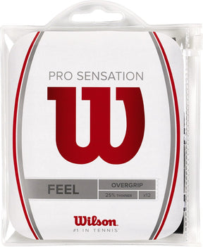 Wilson pro overgrip sensation feel - pack 12 stuks - zwart
