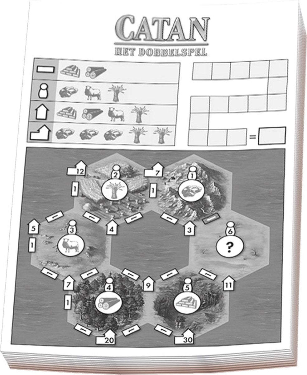 999games 999 games - catan - scoreblokken catan: het dobbelspel - scoreblok