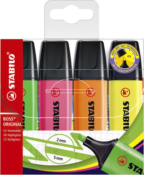 Stabilo markeerstift boss 70 4 assorti 4st | 5 stuks
