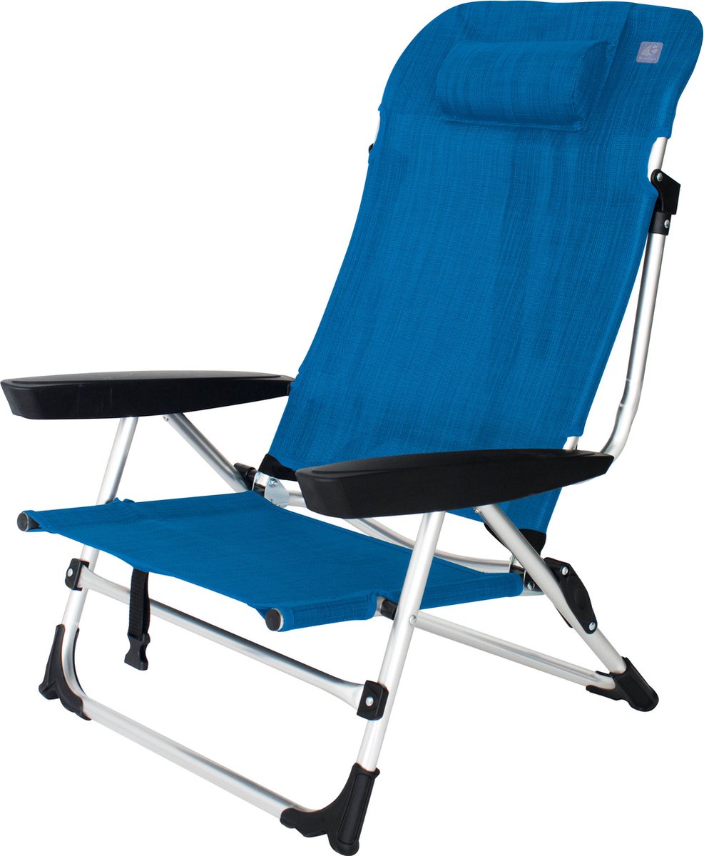 Eurotrail marbella - strandstoel met ligstand - royal blue
