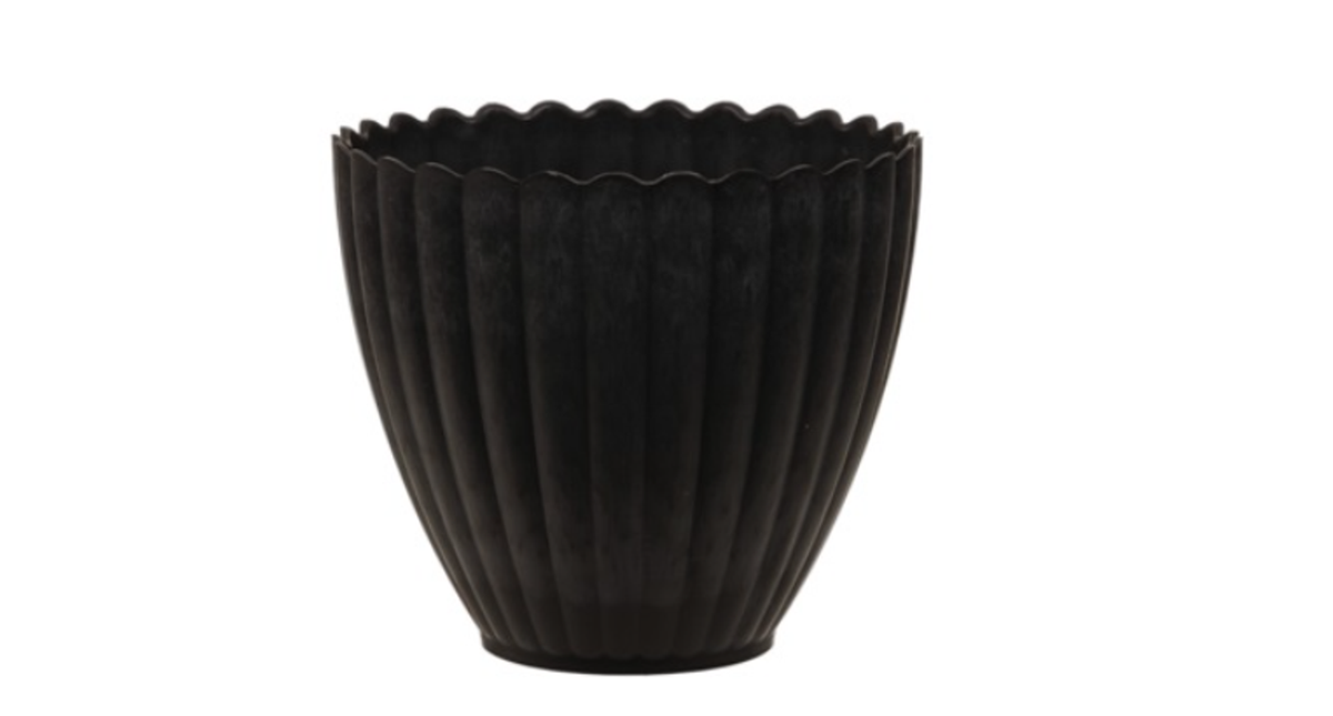 Pot kartelrand grijs d16 h13cm