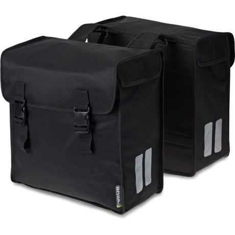 Basil Mara XL dubbele fietstas - 35L - waterafstotend - reflecterend - zwart