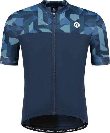 Rogelli essential graphic fietsshirt - korte mouwen - heren - blauw - maat s