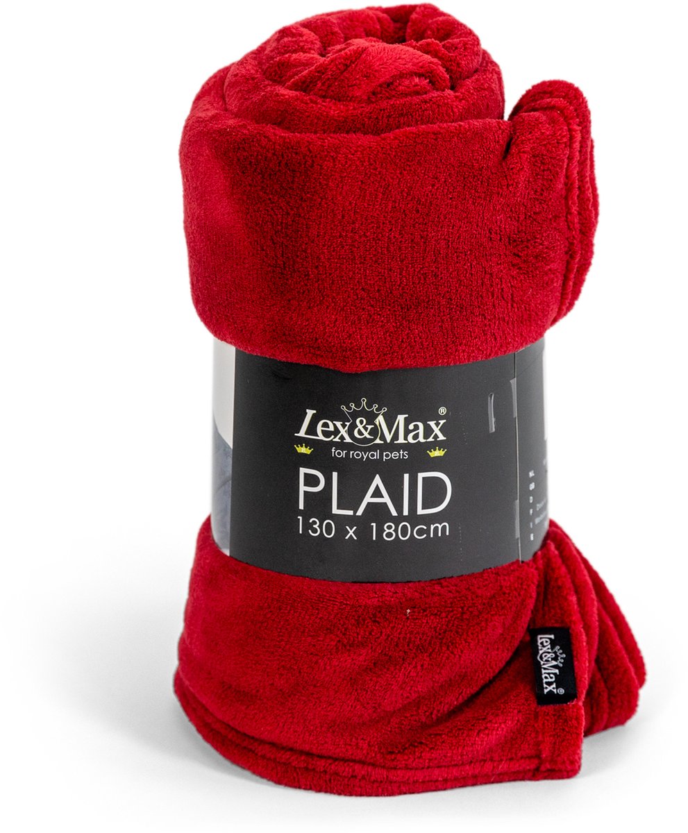 Lex max lex max - fleece plaid - 130x180cm - rood