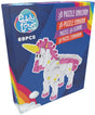 Eddy toys 3d puzzel eenhoorn - 69 stuks - educatief speelgoed - stimuleert de ontwikkeling van creativiteit en motoriek bij kinderen - schuim - wit, roze en geel - 29,5x26,5x24,5 cm