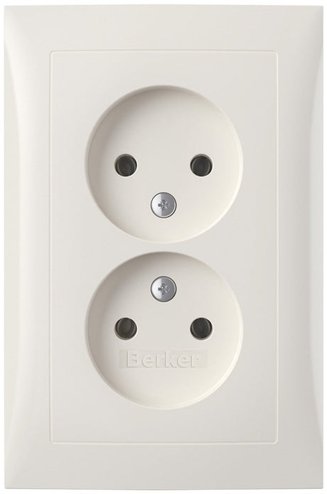 Berker s1 inbouw wandcontactdoos (wcd) 2-voudig polar wit