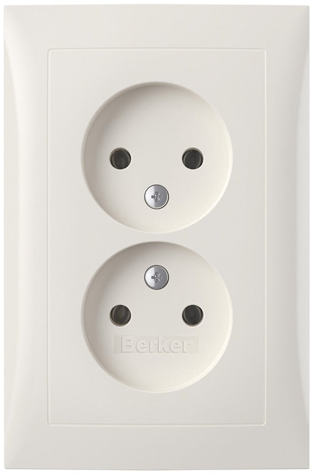 Berker s1 inbouw wandcontactdoos (wcd) 2-voudig polar wit