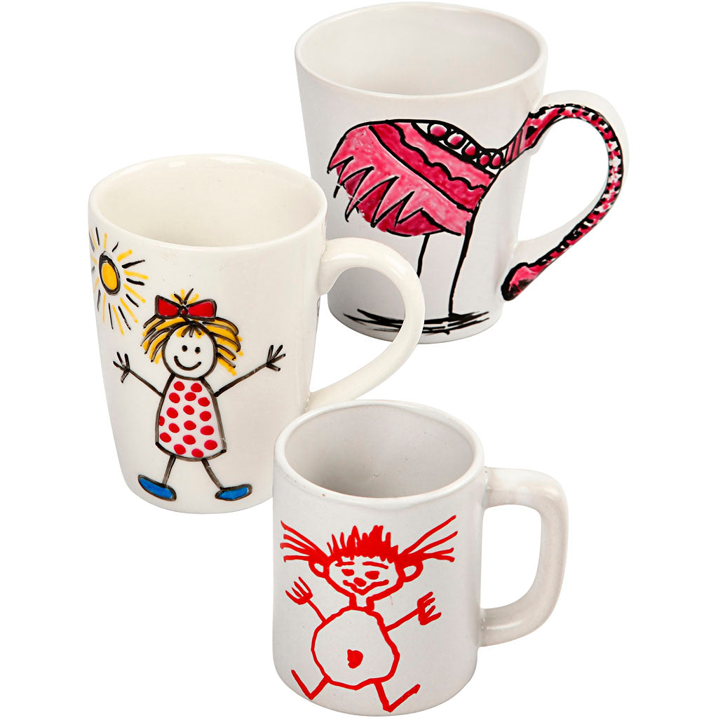 Creativ company http: www.cchobby.nl groepsset-mokken-beschilderen-h-7-10-cm-wit-1-set