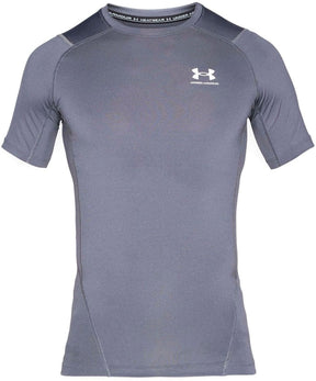 Under armour ua hg armour comp ss-gry heren sportshirt - castlerock - wit