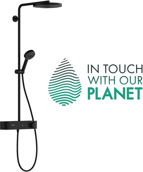 Hansgrohe pulsify s showerpipe 260 1jet ecosmart met showertablet select 400 mat zwart