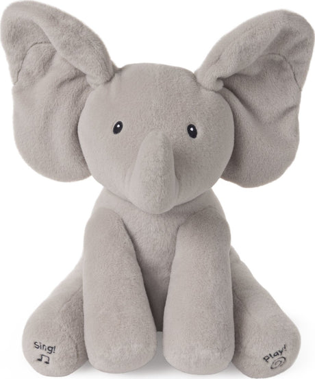 Gund baby - geanimeerde flappy de olifant - knuffel - grijs - 30,5 cm - nederlands gesproken