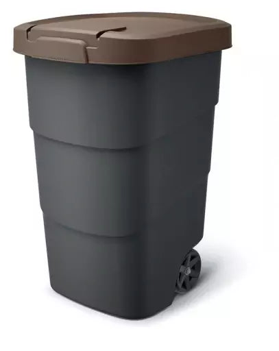 Keden wheeler vuilnisbak 90 l - bruin