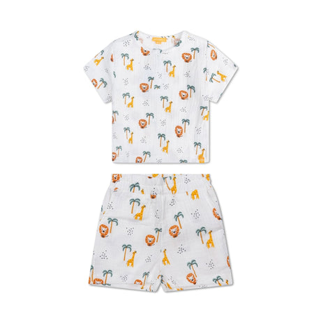Jungle | meerkleurig jongens set strand - muslin