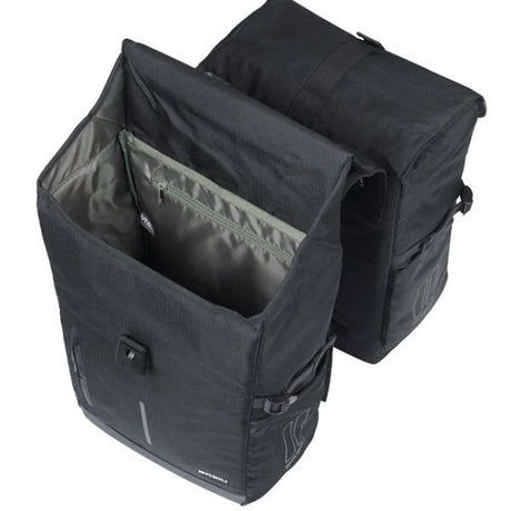 Basil tas move dubbel mik zwart | 30l