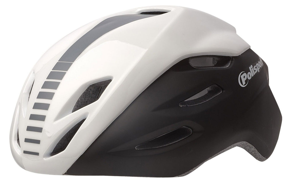 Casque de vélo Pol Aero M 55-58 cm en noir et blanc gris