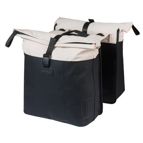 Basil b.v. dubbele fietstas basil vive mik 28-35l 14 x 30 x 38 cm - wit zwart