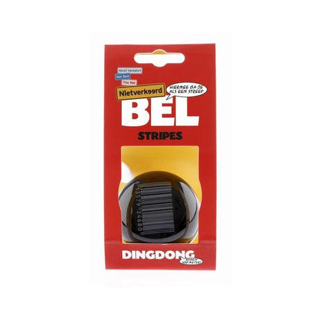 Nv ding dong bel 60mm stipes zwart met barcode kaart