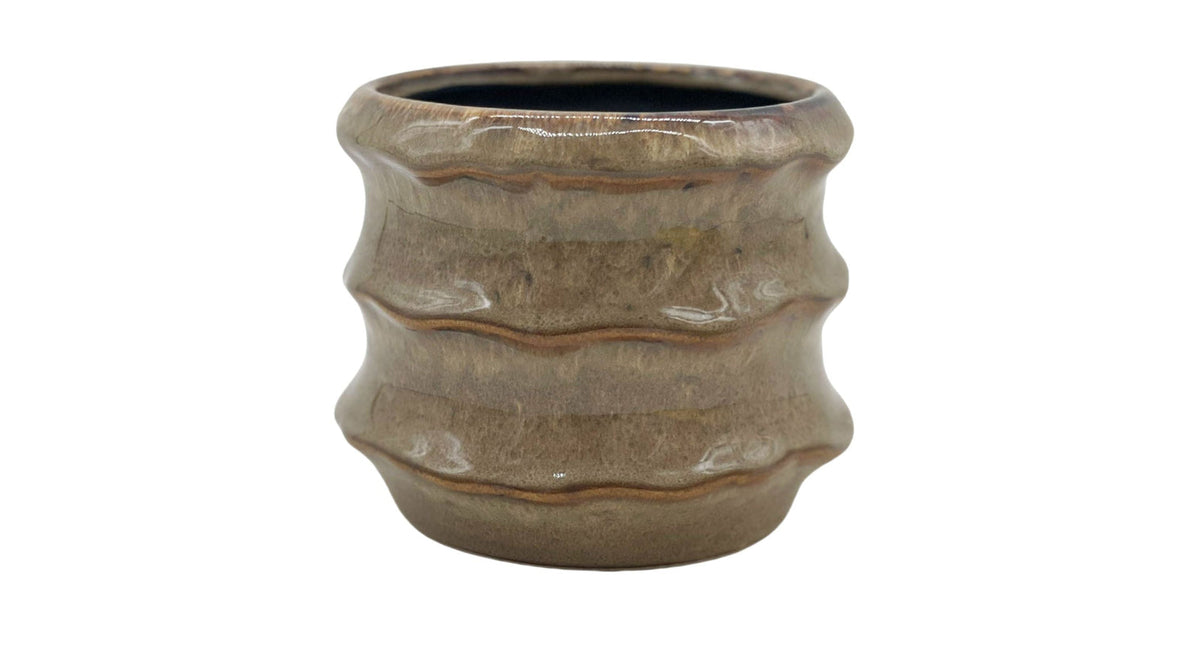 Pot ceramic 'yves' d14.8x12h brown