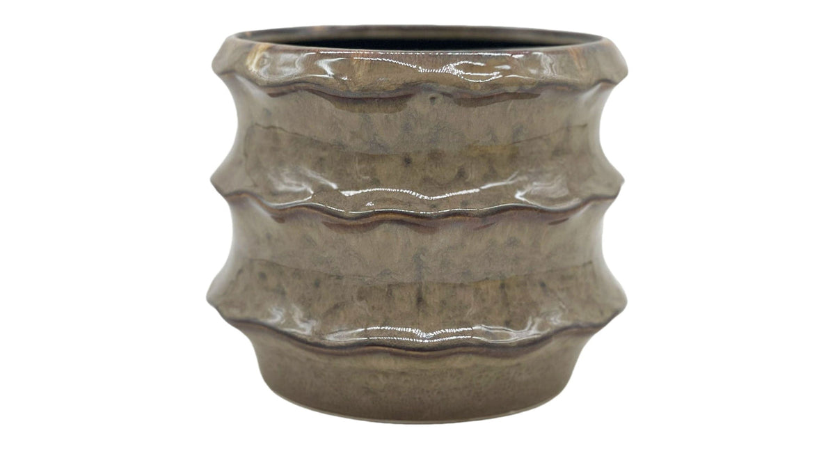 Pot ceramic 'yves' d18.5x15h brown