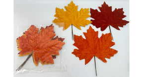 Set 6 leaves xl yellow brown