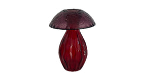 Mushroom glass bottle d8.8x12h terra gray terra