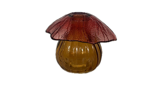 Mushroom glass bottle d11.1x8.7h purple terra