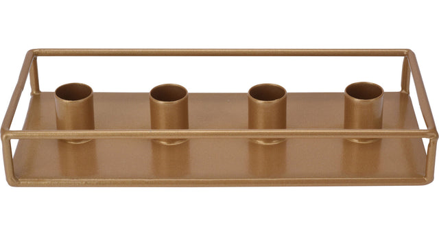 Kandelaar plateau metaal 24x10cm goud