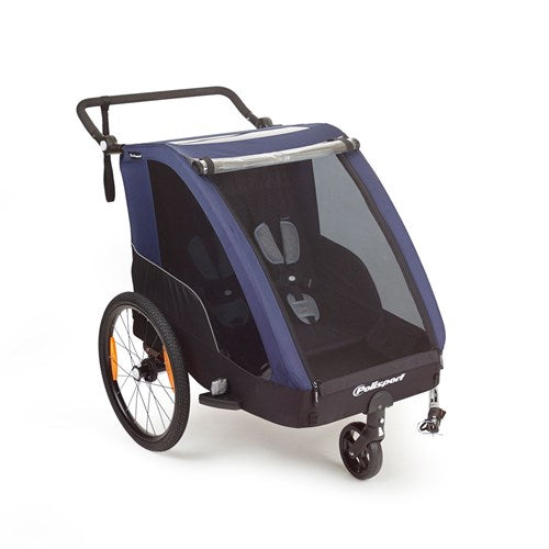 Polisport children's trailer with hiking kit gray blue