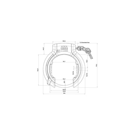 Werkplaatsverpakking Ringslot AXA Imenso X-Large Zwart (P20)