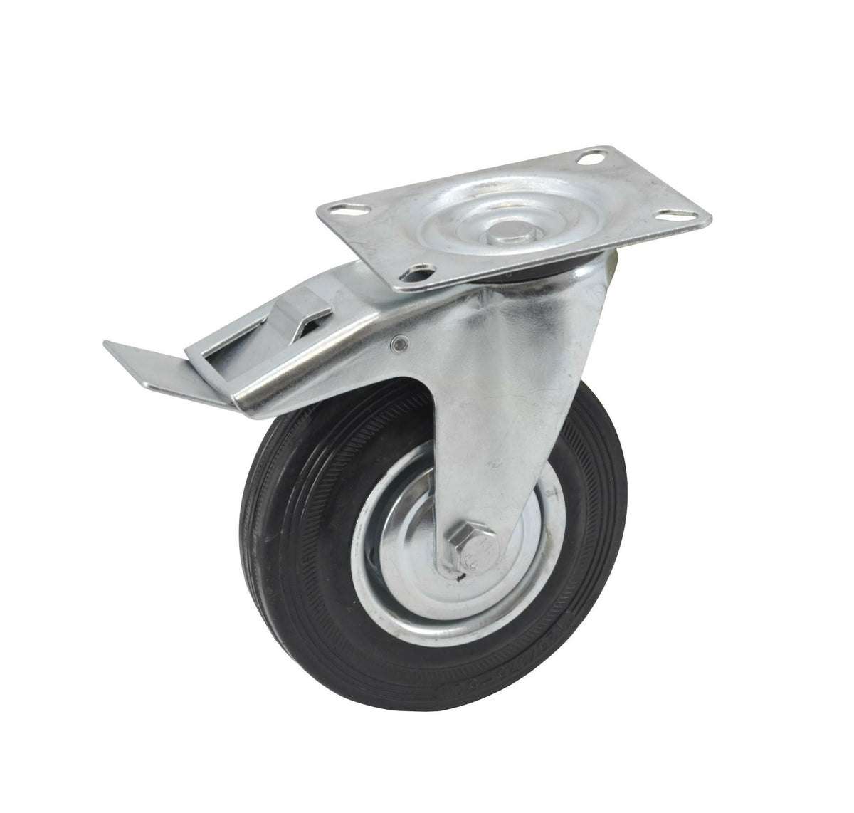 Awtools draai zwart rubber met rem 200mm