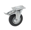 Awtools draai zwart rubber met rem 100mm