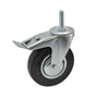 Awtools wiel zwart draairubber met rempen 100mm