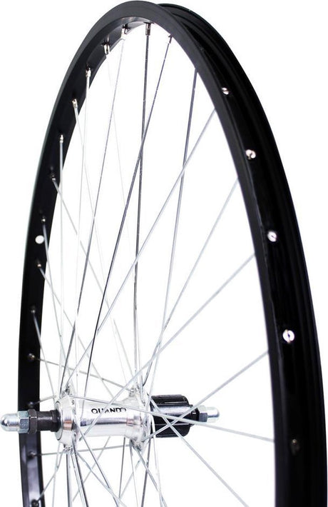 Roland achterwiel 28 vast cass 7v alu as26 zwart zink spk