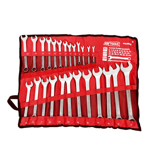 Awtools platte-oogsleutelset 25szt. 6mm-32mm