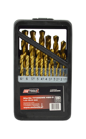 Awtools metaalboor tytan ingesteld 25szt. 1,0-13,0mm