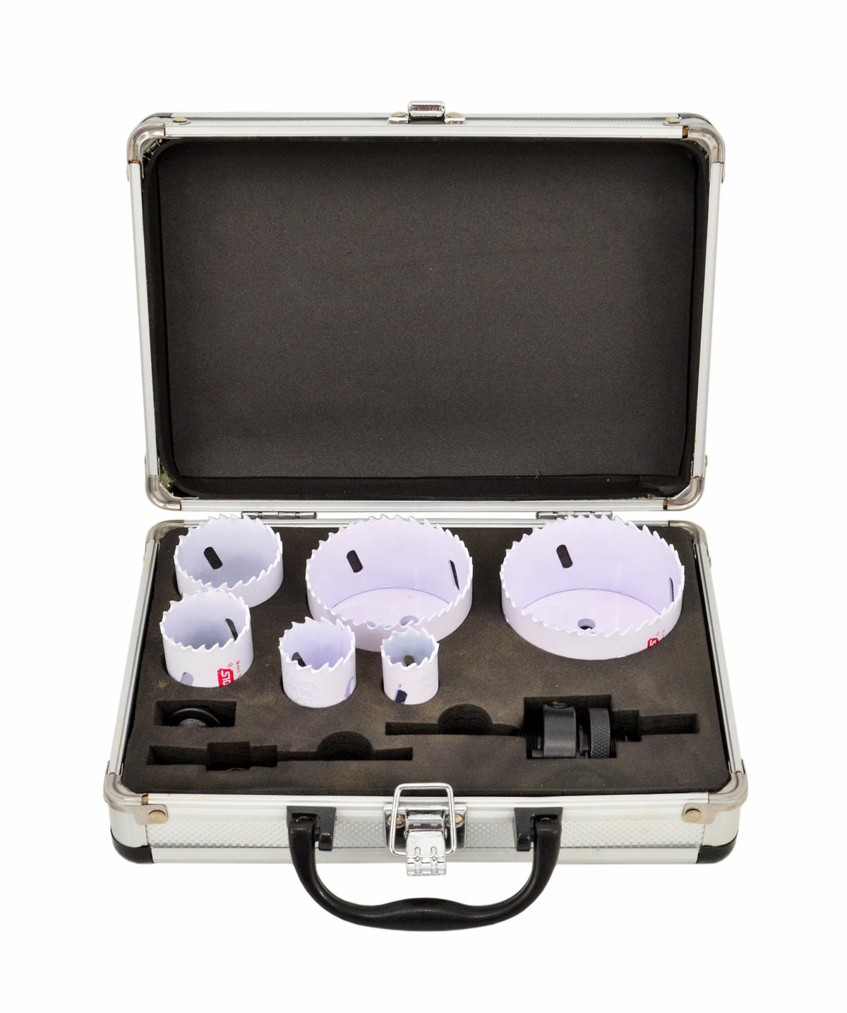 Awtools bimetal gat set 22-73mm 8 elem. zwart line metalen behuizing