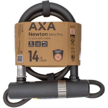 Axa beugelslot newton u-lock pro mini met kabel