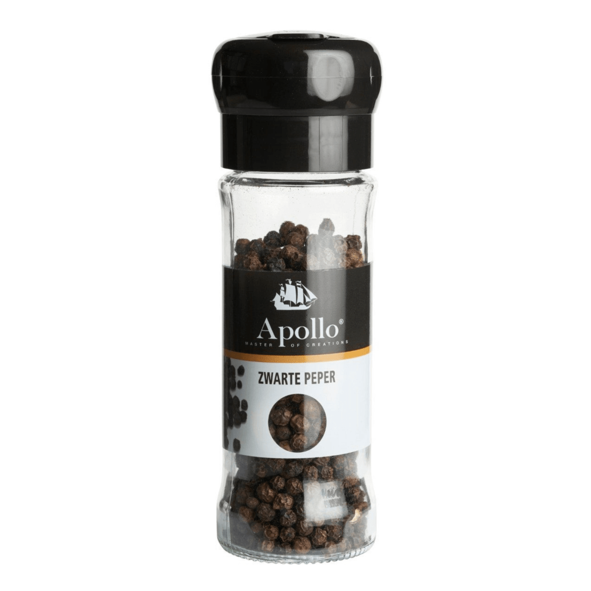 Apollo zwarte peper heel strooimolen (6x 45gr)