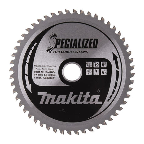 Makita rondzaag 150x20x52z voor aluminium